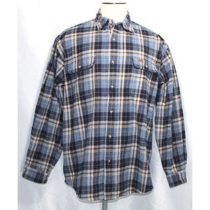 Carhartt Blue Plaid‎ Heavyweight Flannel Work Shirt S175NVY Mens Size XL